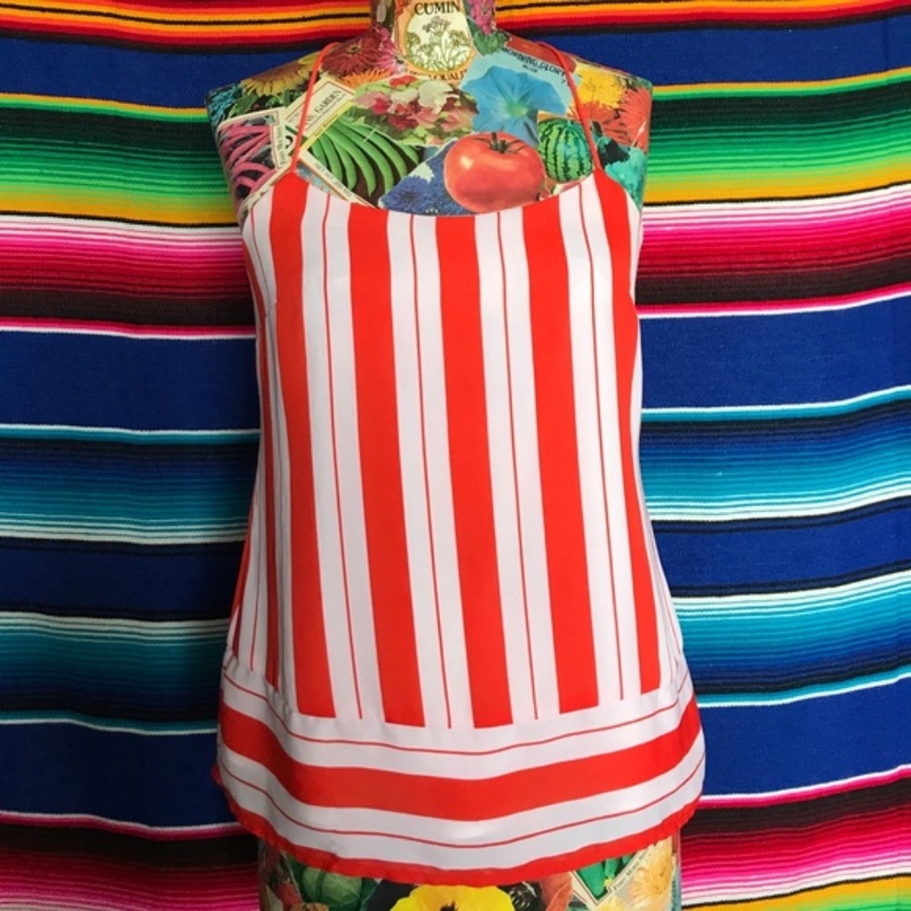 Banana Republic Striped Trapezes Halter Tank Swing